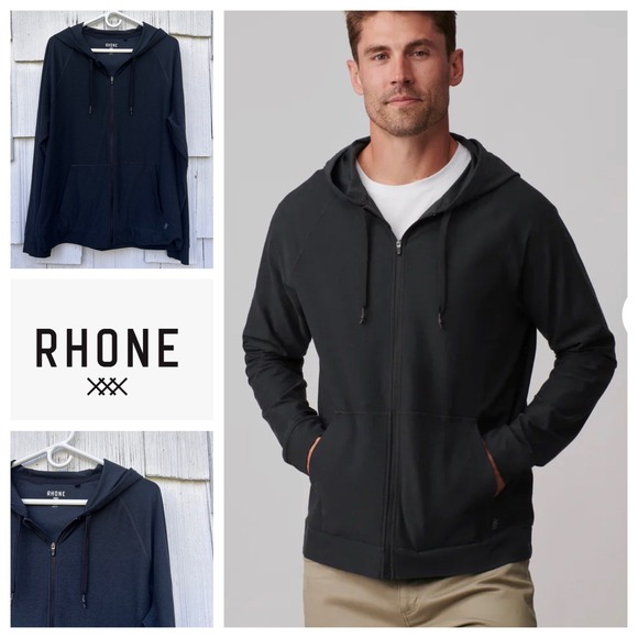 RHONE Other - Rhone Out Of Office Full Zip Hoodie Mens LGreen Grey Performance Activewear